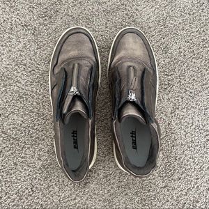 Chrome high top tennis shoes